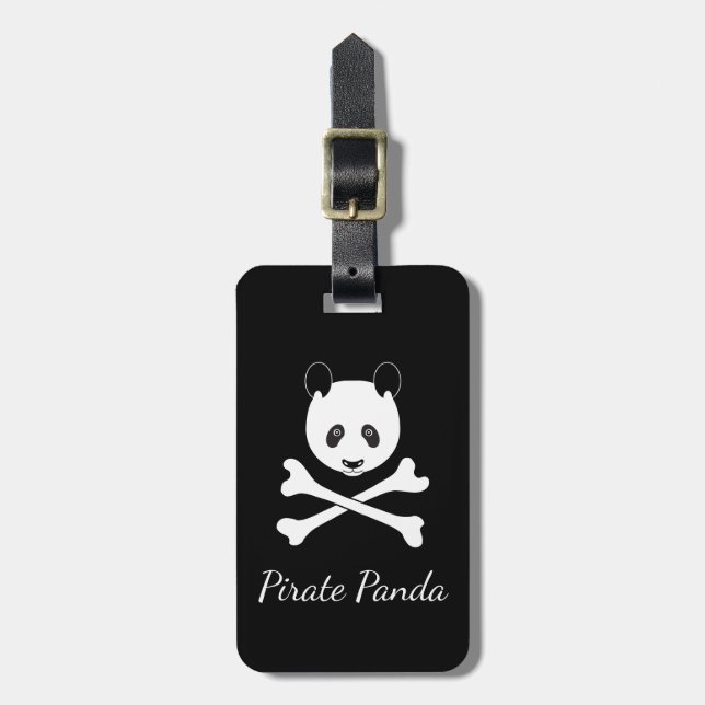 Étiquette À Bagage Pirate de Panda (Devant Vertical)