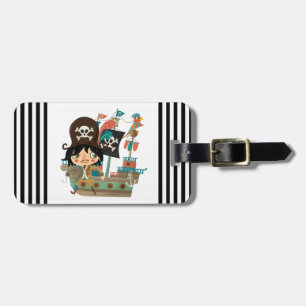 Étiquette À Bagage Pirate et bateau de pirate