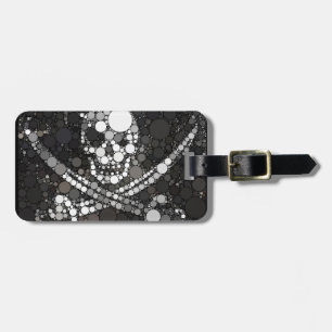 Étiquette À Bagage Pirate noir blanc