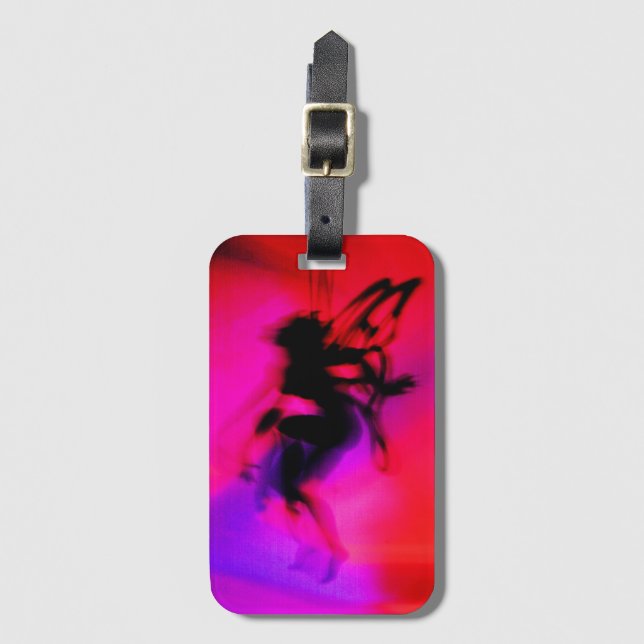 Étiquette À Bagage Pixie Danser en rose (Devant Vertical)