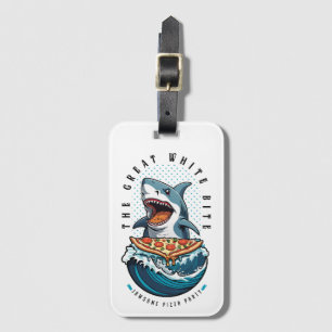 Étiquette À Bagage Pizza pour manger des requins Le Grand Bite Blan