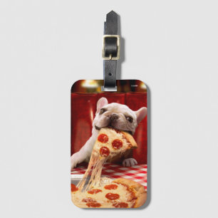 Étiquette À Bagage Pizza Slice mangeur de chien