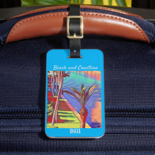 Étiquette À Bagage Plage côtière de Little Palm customisée