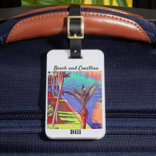 Étiquette À Bagage Plage côtière de Little Palm customisée