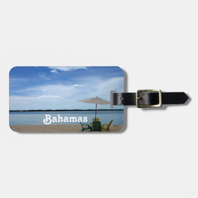 Étiquette À Bagage Plage de Bahama (Devant horizontal)