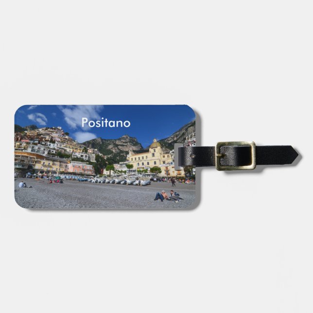 Étiquette À Bagage Plage de Positano (Devant horizontal)