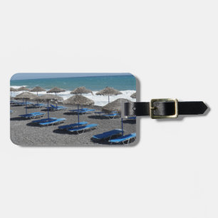 Étiquette À Bagage Plage de Santorini, Grèce