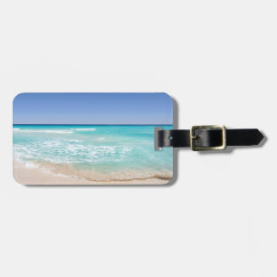Étiquette À Bagage Plage de vague de la mer tropicale de Cancun Mexiq