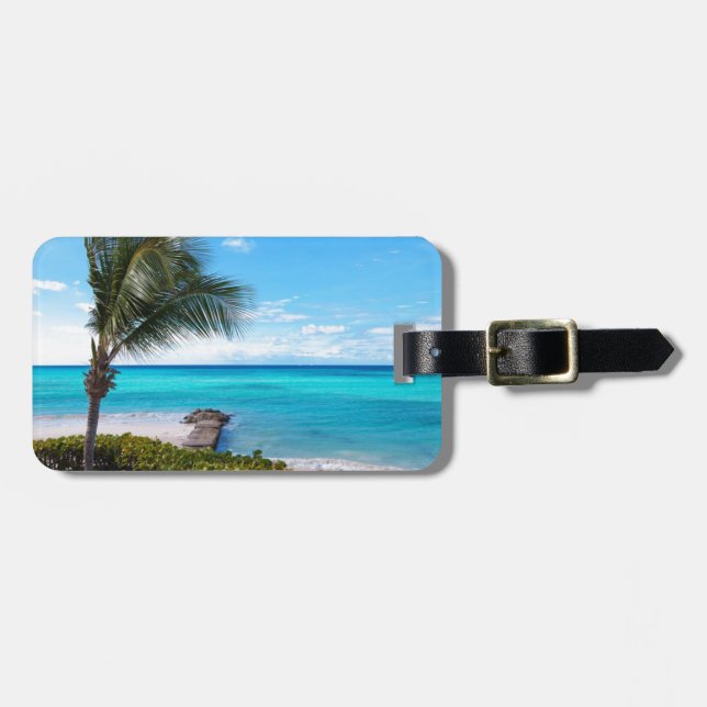 Étiquette À Bagage Plage des Caraïbes (Devant horizontal)
