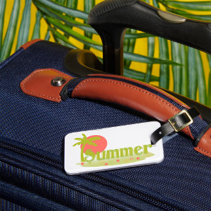 Étiquette À Bagage Plage Été Soleil Et Arbre