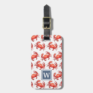 Étiquette À Bagage Plage faite sur commande de monogramme de motif de