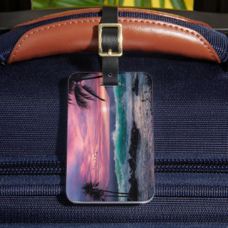 Étiquette À Bagage Plage tropicale