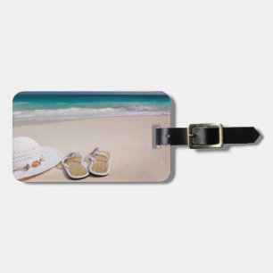 Étiquette À Bagage Plage tropicale avec l'étiquette de casquette et