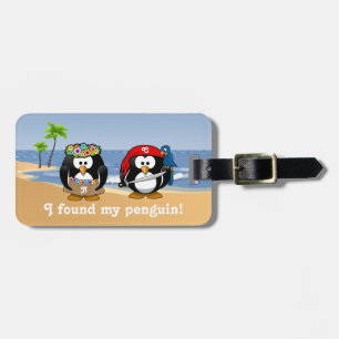 Étiquette À Bagage Plage tropicale d'île de pirate de danse