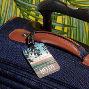 Étiquette À Bagage Plage tropicale Voyage drôle personnalisé