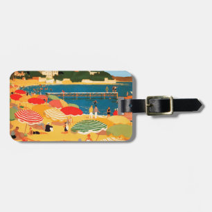 Étiquette À Bagage Plage vintage Côte d'Azur