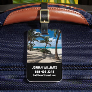 Étiquette À Bagage Plages tropicales   Anguilla Beach, Palm Tree