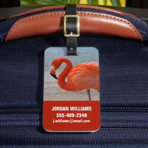 Étiquette À Bagage Plages tropicales Flamant rose des Caraïbes, Aru