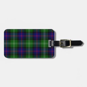 Étiquette À Bagage plaid bleu vert de tartan du sud