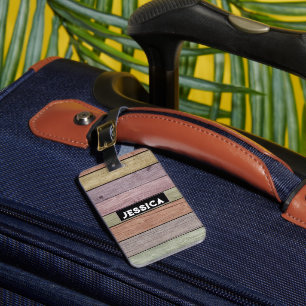 Étiquette À Bagage Planche en bois Pastel