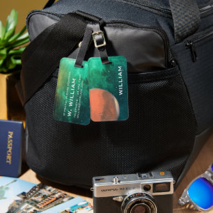 Étiquette À Bagage Planète Mars Système solaire Espace Galaxie verte