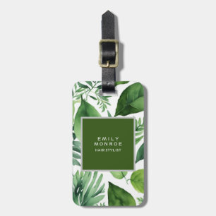 Étiquette À Bagage Plaque de perle Moderne minimaliste Verdure floral