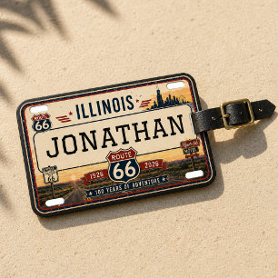 Étiquette À Bagage Plaque d'immatriculation personnalisée Route 66 de