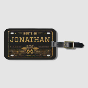 Étiquette À Bagage Plaque d'immatriculation personnalisée Route 66 No