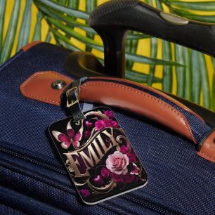 Étiquette À Bagage Plaque florale d'Emily