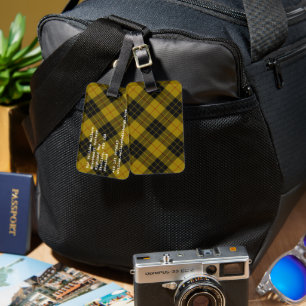 Étiquette À Bagage Plaque noire jaune tartan MacLeod