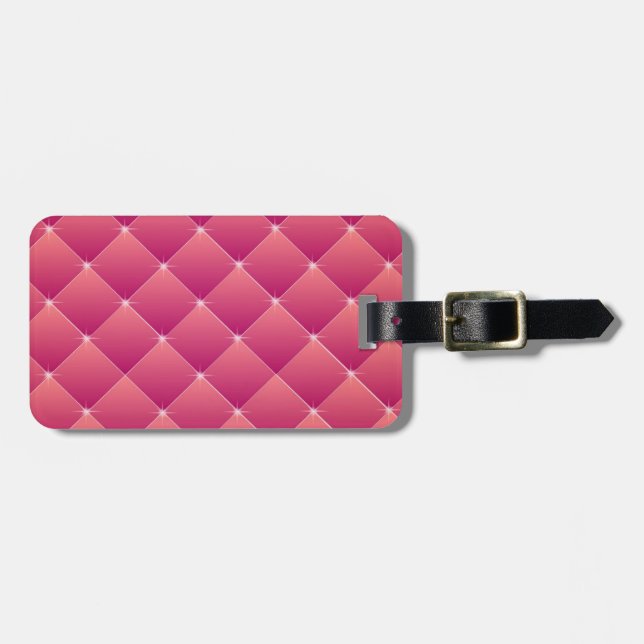 Étiquette À Bagage Plat rose (Devant horizontal)