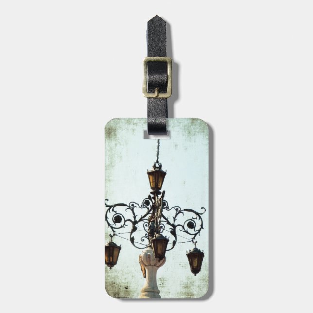 Étiquette À Bagage Plaza Light Music Notes Grunge (Devant Vertical)