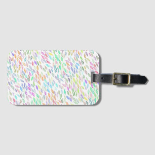 Étiquette À Bagage Plumes Feuilles colorées Motif d'aquarelle