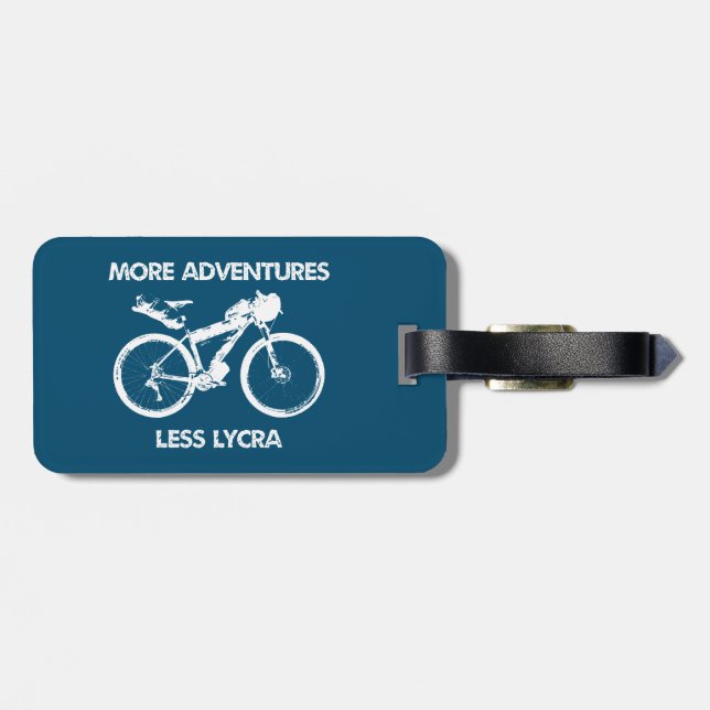 Étiquette À Bagage Plus d'Aventures Moins Lycra Bikepacking (Dos horizontal)