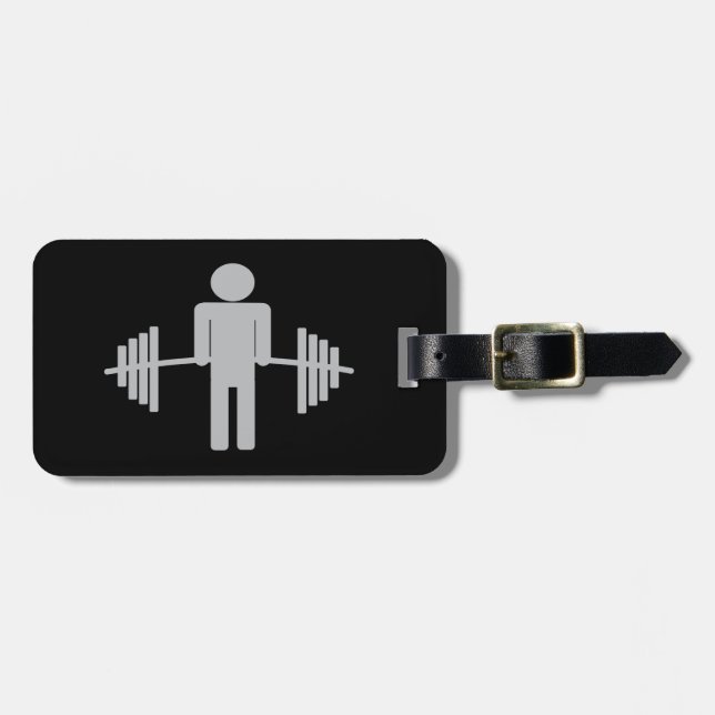 Étiquette À Bagage Poids Barbell Workout Fitness Cool (Devant horizontal)