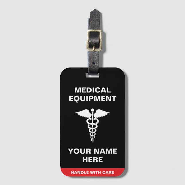Étiquette À Bagage Poignée Médicale personnalisée avec soin (Devant Vertical)
