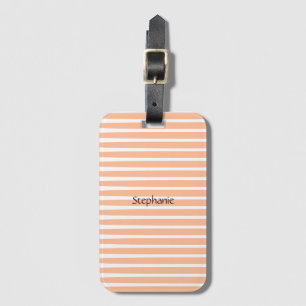 Étiquette À Bagage Poils de pêche Monogramme Bandes de nom personnali