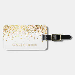 Étiquette À Bagage Points Confetti Faux Gold Foil Personnalisés