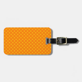 Étiquette À Bagage Pois - ambre sur l'orange