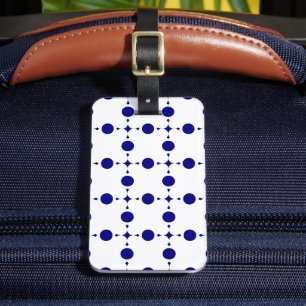 Étiquette À Bagage Pois Bleus de la Marine, Motif à points Polka, poi