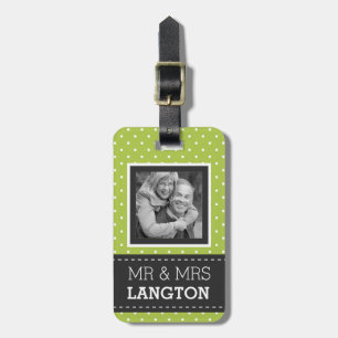 Étiquette À Bagage Pois de déplacement mignon de M. et de Mme Photo