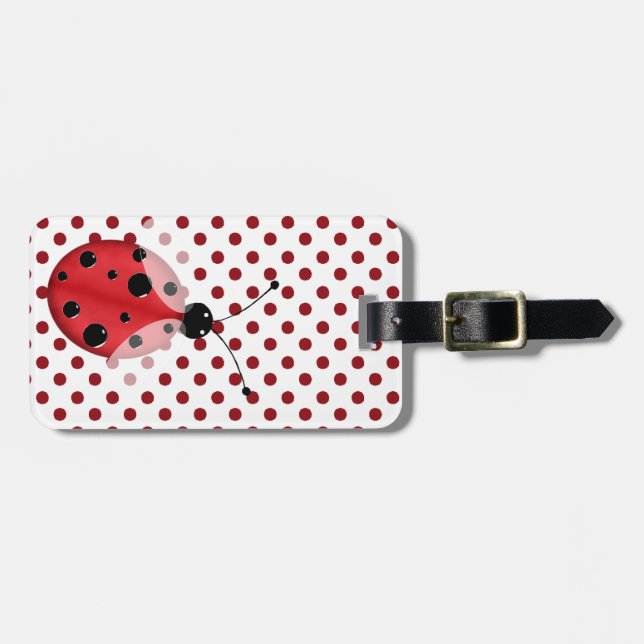 Étiquette À Bagage Pois et étiquette élégants de bagage de coccinelle (Devant horizontal)