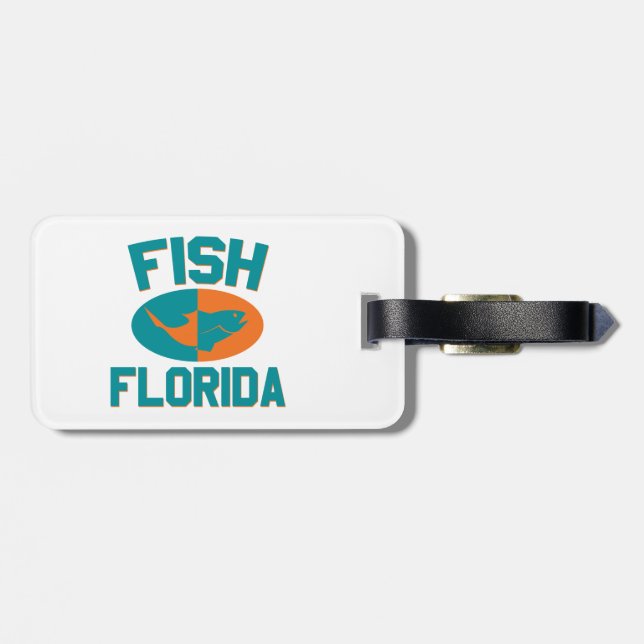 Étiquette À Bagage Poisson Floride couleurs (Dos horizontal)
