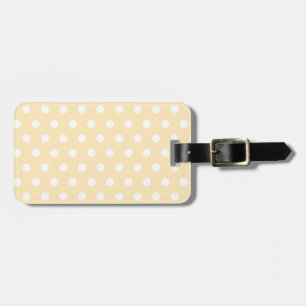 Étiquette À Bagage Polka Jaune Pastel