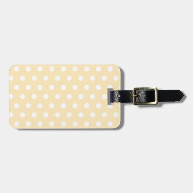 Étiquette À Bagage Polka Jaune Pastel (Devant horizontal)