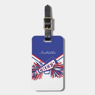 Étiquette À Bagage Pom-pom girl en rouge, blanc et bleu