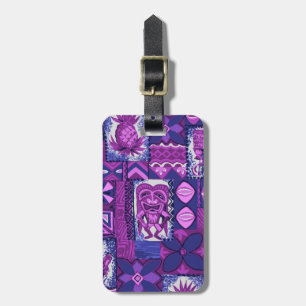 Étiquette À Bagage Pomaika’i Tiki Tapa Vintage Hawaïen