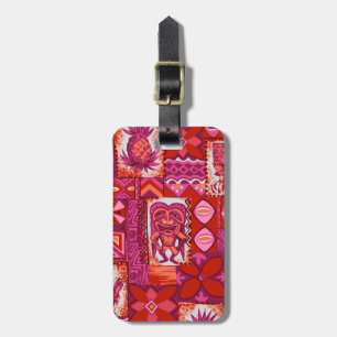 Étiquette À Bagage Pomaika’i Tiki Tapa Vintage Hawaïen