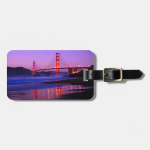 Étiquette À Bagage Pont Golden Gate à Baker Beach au coucher du solei