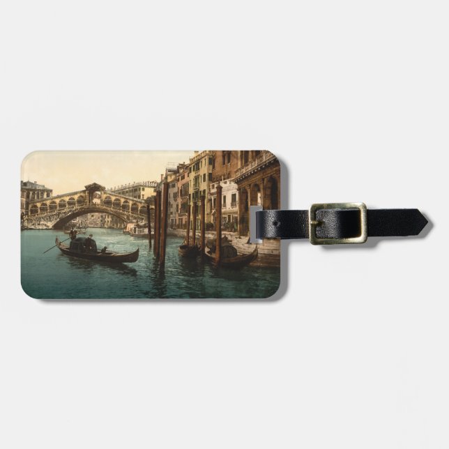 Étiquette À Bagage Pont I, Venise, Italie de Rialto (Devant horizontal)